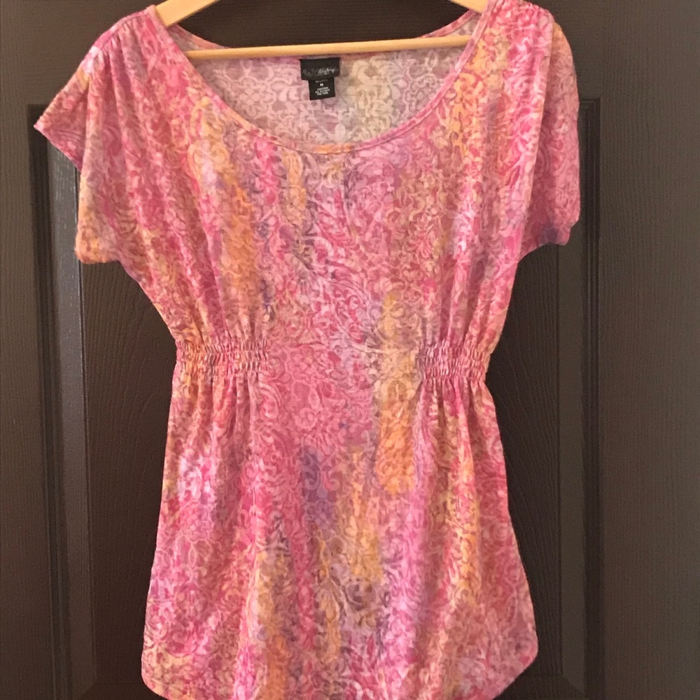 Printed Pink Blouse Size Medium